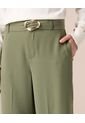 Pantalón Wide Leg Con Cinturón Para Mujer  Para Mujer Verde Patprimo de Patprimo
