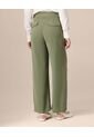 Pantalón Wide Leg Con Cinturón Para Mujer  Para Mujer Verde Patprimo de Patprimo