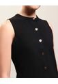 Chaleco Tejido Con Botones Para Mujer  Para Mujer Negro Patprimo de Patprimo