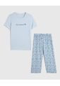 Pijama Con Pantalón Recto Para Mujer  Para Mujer Azul Patprimo de Patprimo