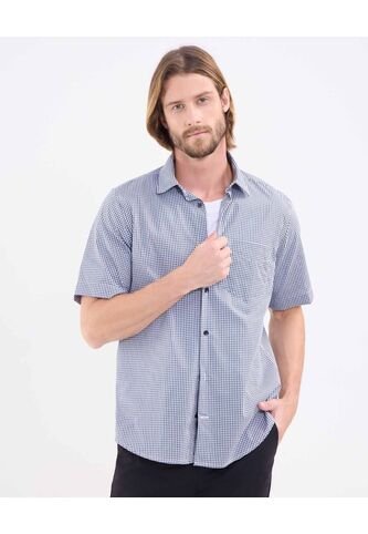 Camisa Para Hombre Manga Corta Con Bolsillo Cuello Formal C Color Azul Marca Patprimo #44013149 Patprimo