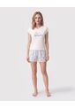 Pijama De Short Con Encaje Para Mujer  Para Mujer Blanco Patprimo de Patprimo
