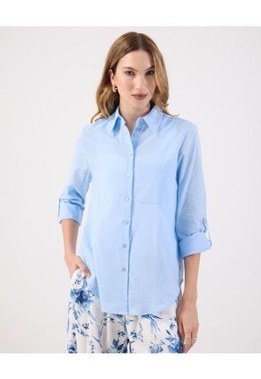 Camisa Para Mujer Manga Larga Color Azul Marca Patprimo #30010761