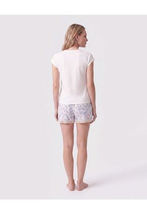Pijama De Short Con Encaje Para Mujer  Para Mujer Blanco Patprimo