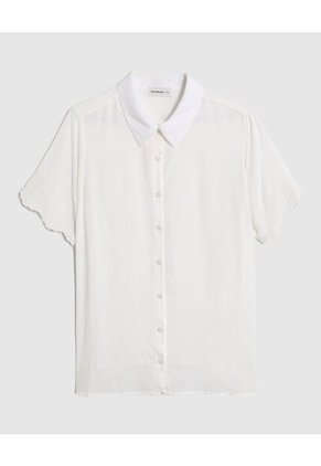 Camisa  Para Mujer Manga Corta Color Blanco Marca Patprimo #14010202