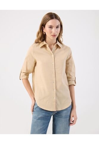 Camisa  Para Mujer Manga Larga Color Beige Marca Patprimo #30010761 Patprimo