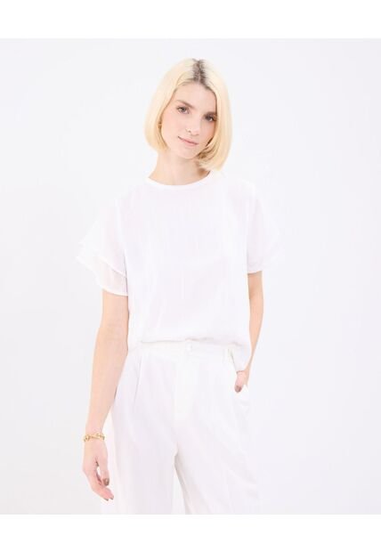 Blusa Para Mujer Manga Corta Color Blanco Marca Patprimo #30123552