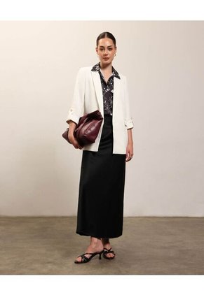 Falda Larga Minimalista   Para Mujer Negro Patprimo