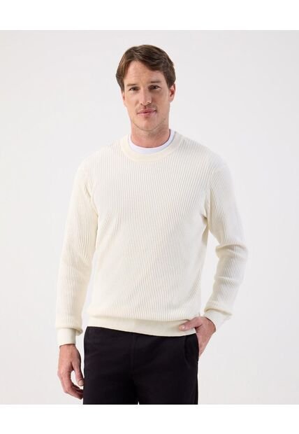 Saco  Para Hombre Cuello Redondo Color Crema Marca Patprimo #44330237