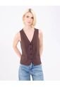 Chaleco Para Mujer Plano Color Café Marca Patprimo #30250041 de Patprimo