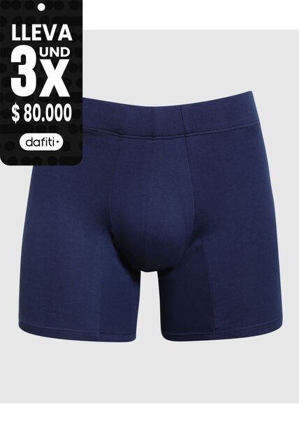 Pantaloncillo Boxer Medio En Algodon Con Screen Y Pretina Encaretrada X1 Para Hombre Azul Patprimo
