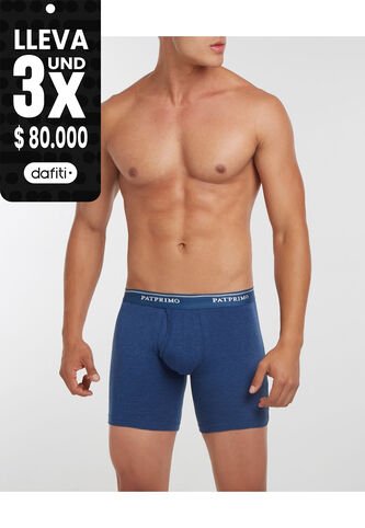 Boxer  Con Bragueta Funcional En Lycra-Algodón X1 Para Hombre Azul Patprimo Patprimo