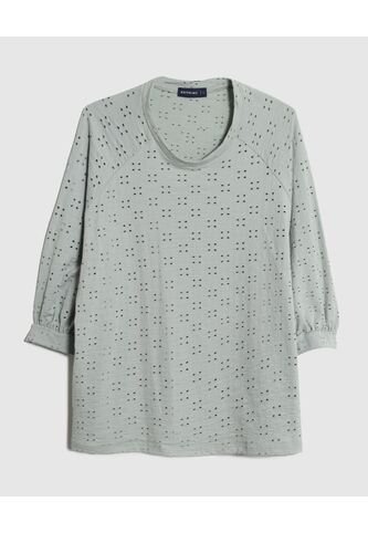 Camiseta  Para Mujer Manga 3/4 Cuello Redondo Color Verde Marca Patprimo #30093801 Patprimo