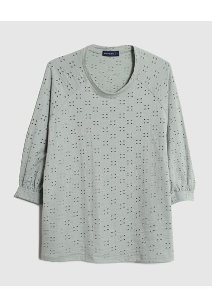 Camiseta  Para Mujer Manga 3/4 Cuello Redondo Color Verde Marca Patprimo #30093801