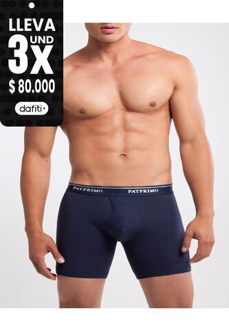 Boxer  Con Bragueta Funcional En Lycra-Algodón X1 Para Hombre Azul Patprimo Patprimo