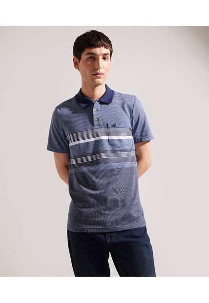 Polo Para Hombre Cuello Tejido Con Bolsillo Color Azul  Marca Patprimo #44112452