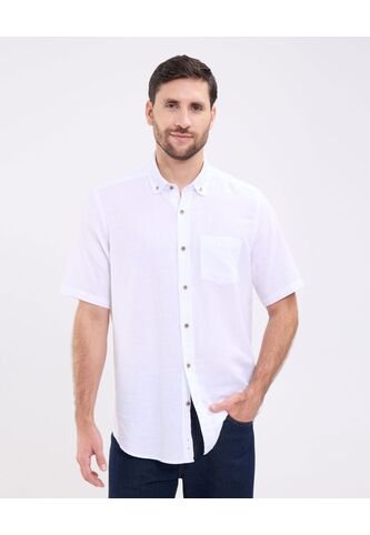 Camisa Para Hombre Manga Corta Con Bolsillo Cuello Button D Color Blanco Marca Patprimo #44013137 Patprimo