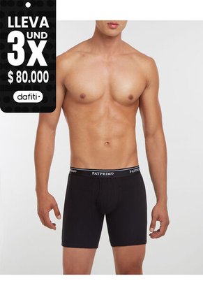 Boxer Con Bragueta Funcional En Lycra-Algodón X1 Para Hombre Negro Patprimo