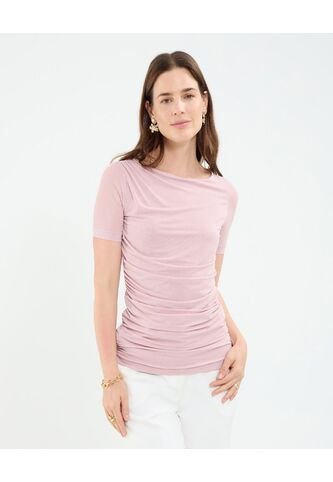 Camiseta Para Mujer Manga Corta Cuello Redondo Color Rosa Marca Patprimo #30093758 Patprimo