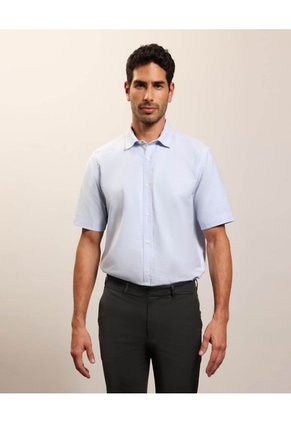 Camisa Para Hombre Manga Corta Sin Bolsillo Cuello Neru Color Azul Marca Patprimo #44013139