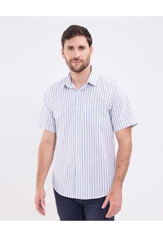 Camisa Para Hombre Manga Corta Con Bolsillo Cuello Formal C Color Azul Marca Patprimo #44013150 Patprimo