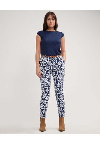 Pantalón Para Mujer Chino Color Azul  Marca Patprimo #30071856 Patprimo