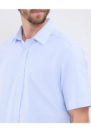 Camisa Para Hombre Manga Corta Sin Bolsillo Cuello Neru Color Azul Marca Patprimo #44013139