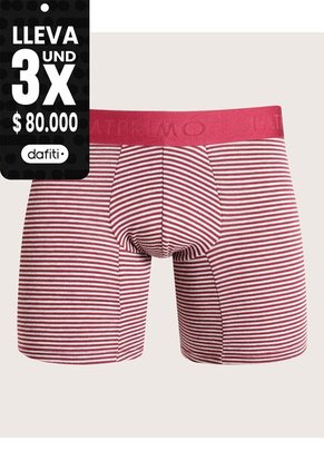 Pantaloncillo Algodón Mini Rayas Preteñido Elástico Expuesto X1 Para Hombre Vino Patprimo