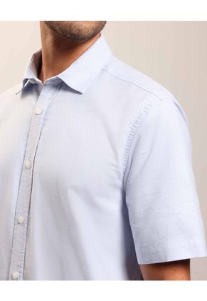 Camisa Para Hombre Manga Corta Sin Bolsillo Cuello Neru Color Azul Marca Patprimo #44013139