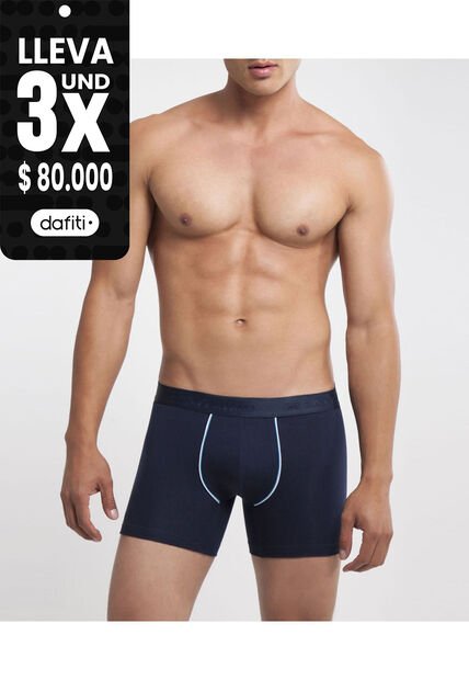 Boxer  Con Detalles En Contraste Lycra-Algodón X1 Para Hombre Azul Patprimo