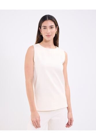 Camiseta Para Mujer Manga Sisa Cuello Redondo Color Crema Marca Patprimo #30093714 Patprimo