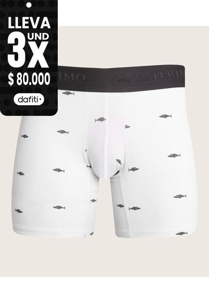 Bóxer Medio Estampado Miniprint En Algodón  X1 Para Hombre Hueso Patprimo