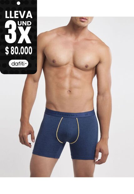 Boxer  Con Detalles En Contraste Lycra-Algodón X1 Para Hombre Azul Patprimo