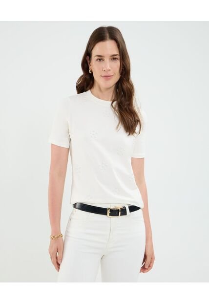 Camiseta Para Mujer Manga Corta Cuello Redondo Color Blanco Marca Patprimo #30093724