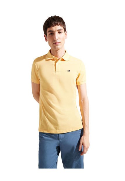 Polo Para Hombre Cuello Tejido Sin Bolsillo Color Amarillo Pastel Marca Patprimo #44112316