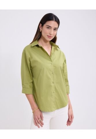 Camisa Para Mujer Manga Larga Color Verde Marca Patprimo #30010715 Patprimo