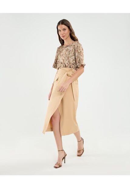 Blusa Para Mujer Manga Corta Color Café Marca Patprimo #30123478