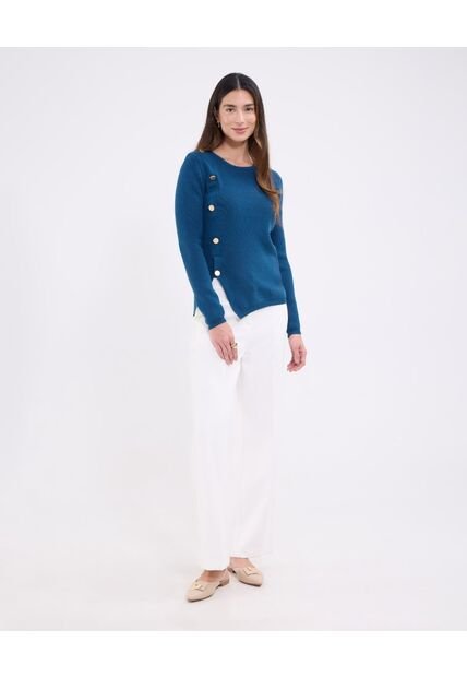 Saco Para Mujer Cuello Redondo Color Azul Marca Patprimo #30330629