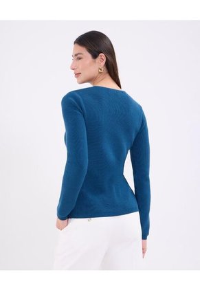 Saco Para Mujer Cuello Redondo Color Azul Marca Patprimo #30330629