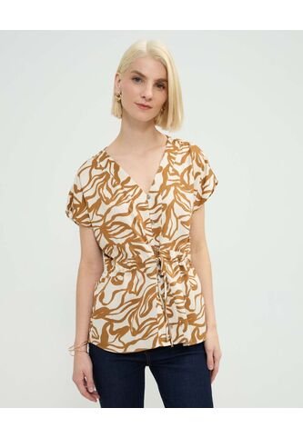 Blusa Para Mujer Manga Corta Color Crema Marca Patprimo #30123536 Patprimo