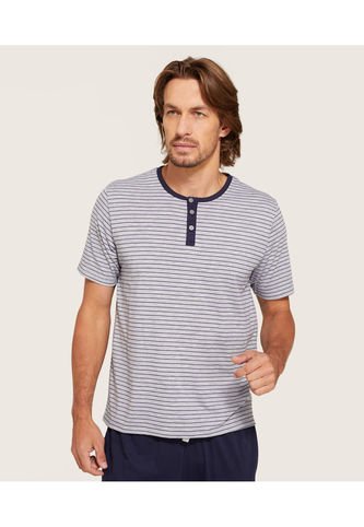 Camiseta Para Hombre Manga Corta Color Azul  Marca Patprimo #44090675 Patprimo