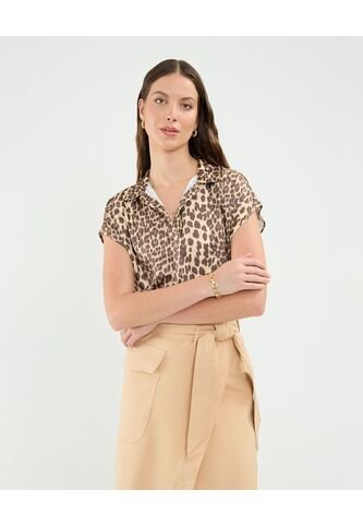 Blusa Para Mujer Manga Corta Color Café Marca Patprimo #30123492 Patprimo