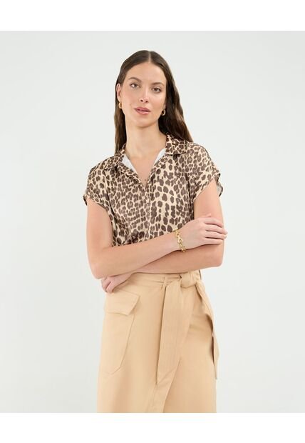 Blusa Para Mujer Manga Corta Color Café Marca Patprimo #30123492