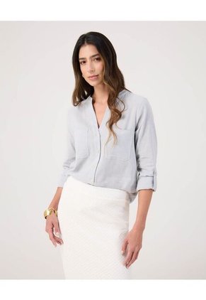 Blusa Para Mujer Manga Larga Color Gris Marca Patprimo #30123576