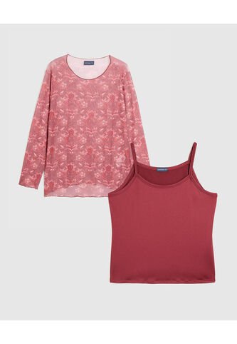 Camiseta Para Mujer Manga Larga Cuello Redondo Color Vino Marca Patprimo #14091432 Patprimo