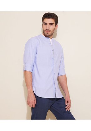 Camisa Para Hombre Manga Larga Sin Bolsillo Color Azul Claro Marca Patprimo #44012769
