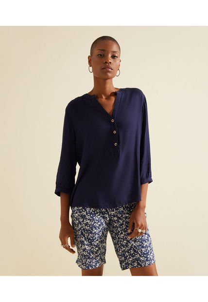 Blusa Para Mujer Manga 3/4 Color Azul  Marca Patprimo #30122898