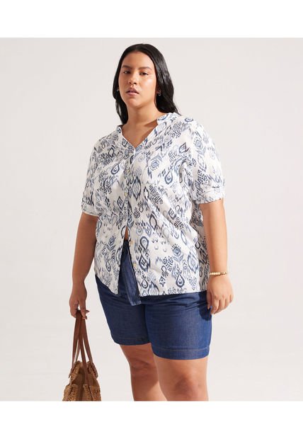 Blusa Para Mujer Manga 3/4 Color Azul  Marca Patprimo #14121306