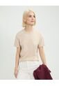 Camiseta Para Mujer Manga Sisa Cuello Redondo Color Beige Marca Patprimo #30093727 de Patprimo