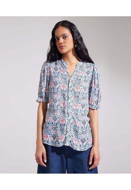 Blusa Para Mujer Manga Corta Color Azul  Marca Patprimo #30123050